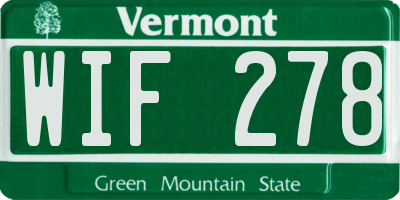 VT license plate WIF278