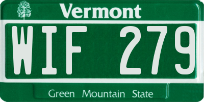 VT license plate WIF279
