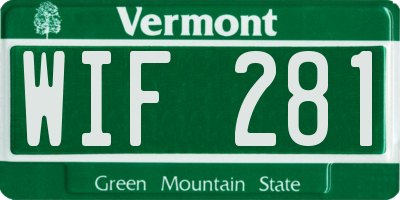 VT license plate WIF281
