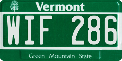 VT license plate WIF286