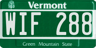 VT license plate WIF288
