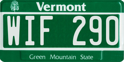 VT license plate WIF290