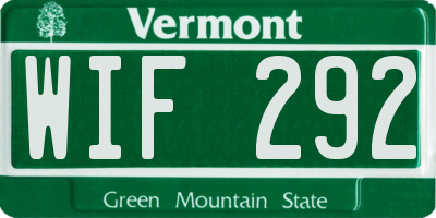 VT license plate WIF292