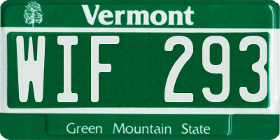VT license plate WIF293