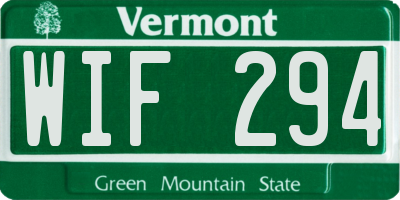 VT license plate WIF294