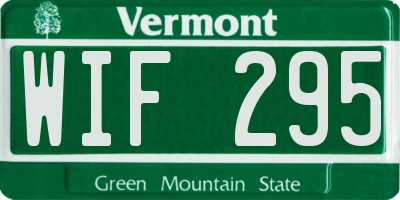 VT license plate WIF295