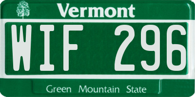 VT license plate WIF296