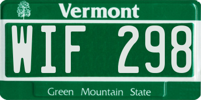 VT license plate WIF298