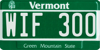 VT license plate WIF300