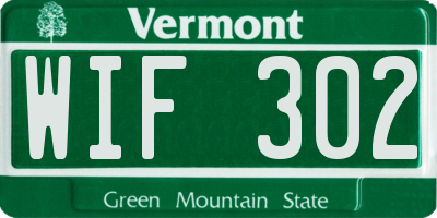 VT license plate WIF302