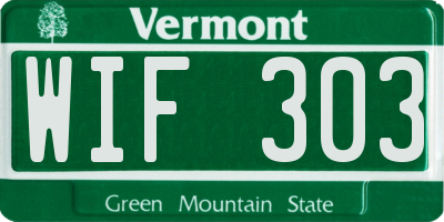 VT license plate WIF303