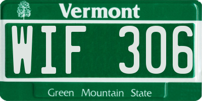 VT license plate WIF306
