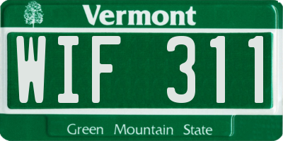 VT license plate WIF311