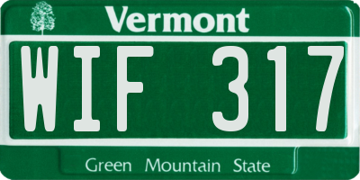 VT license plate WIF317
