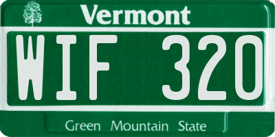 VT license plate WIF320