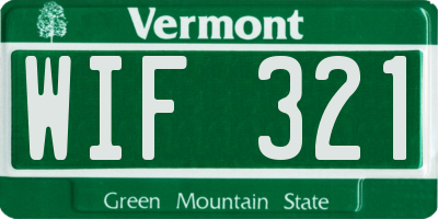 VT license plate WIF321