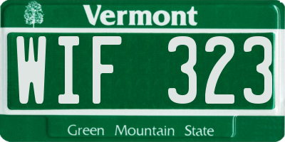 VT license plate WIF323