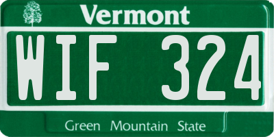 VT license plate WIF324