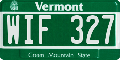 VT license plate WIF327