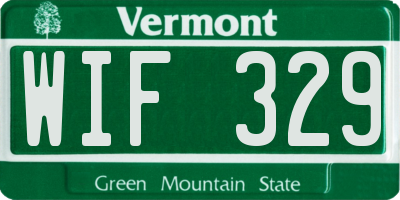VT license plate WIF329