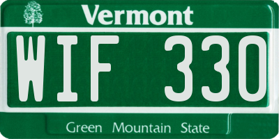VT license plate WIF330