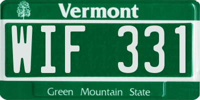 VT license plate WIF331