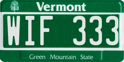 VT license plate WIF333
