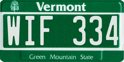 VT license plate WIF334