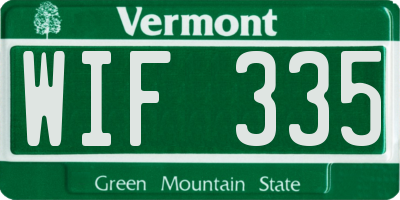 VT license plate WIF335