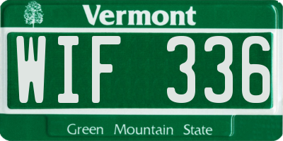 VT license plate WIF336