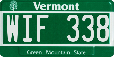 VT license plate WIF338