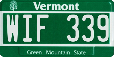 VT license plate WIF339