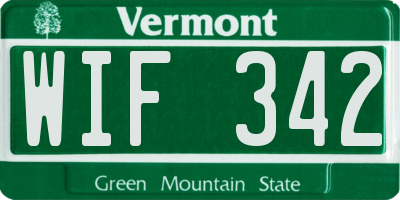 VT license plate WIF342