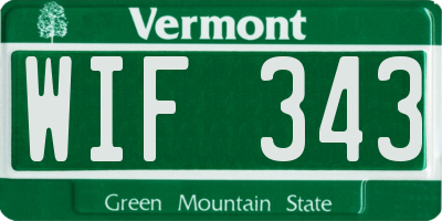 VT license plate WIF343