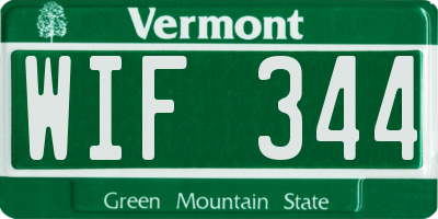 VT license plate WIF344