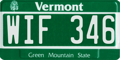 VT license plate WIF346
