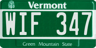 VT license plate WIF347