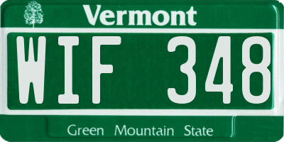 VT license plate WIF348