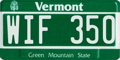 VT license plate WIF350