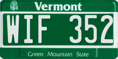 VT license plate WIF352