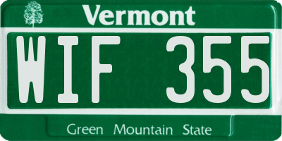 VT license plate WIF355