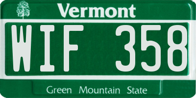 VT license plate WIF358
