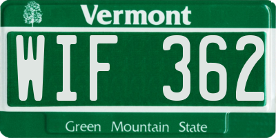 VT license plate WIF362