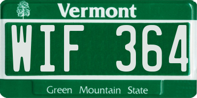 VT license plate WIF364