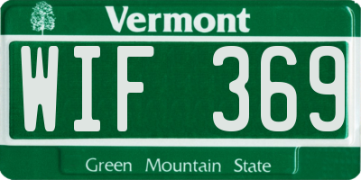 VT license plate WIF369