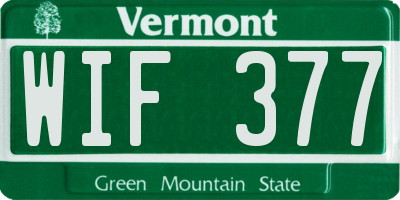 VT license plate WIF377
