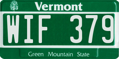 VT license plate WIF379
