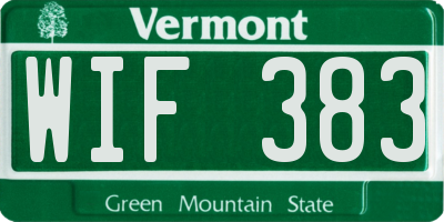 VT license plate WIF383