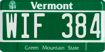 VT license plate WIF384