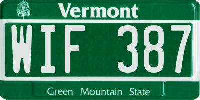 VT license plate WIF387